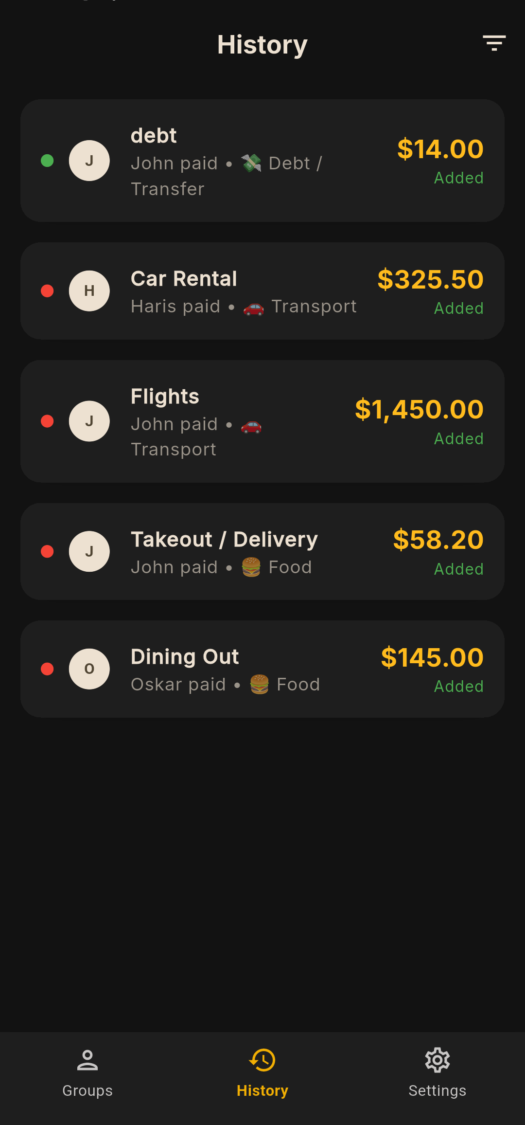Divito App - History